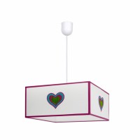 Distribuidor - Lâmpadas Diversas | Colgantes Infantil | COLGANTE AMOR 1XE27 BLANCO/ROSA REGX35X35 Ref: 117493501